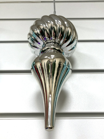 Украшение елочное "Сосулька" 25см серебро [HL202508]