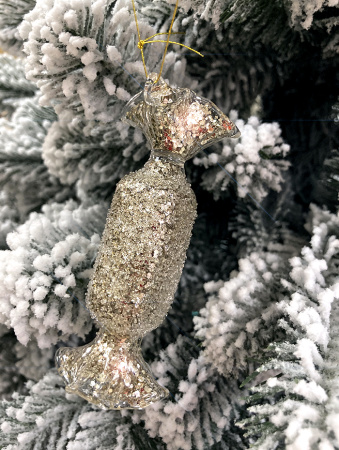 Игрушка елочная стекл. Конфета 9см [52331]