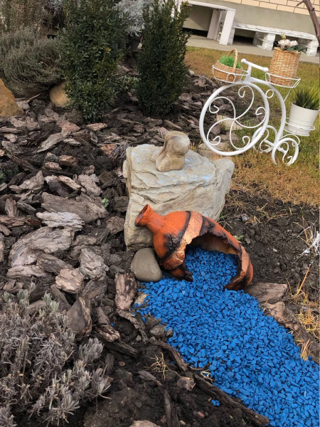 Щебень окрашенный гранитный, синий, 5-10мм, (20 кг)