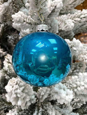 Шар елочный стекл. "Глянцевый" 8 см, [155]