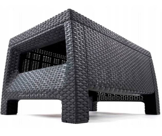 Журнальный столик из искусственного ротанга CORFU TABLE, графитовый [241945]
