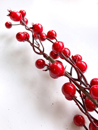 Украшение елочное "Ветка шиповника" 50см [21LJ-153]