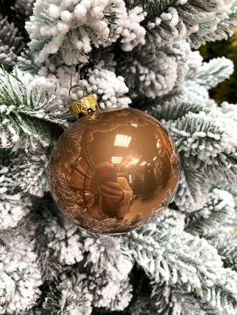 Шар елочный стекл. "Глянцевый" 8 см, [17]