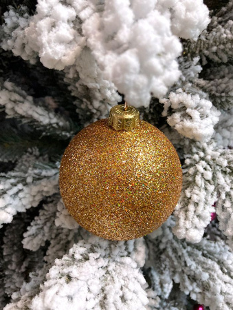 Шары пластиковые, парча тёмное золото В04 Шары пластиковые, парча тёмное золото