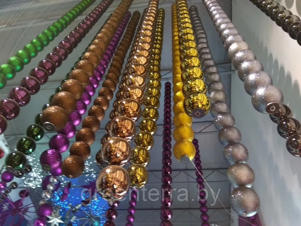 Украшение для больших ёлок "Бусы из шаров" 15см