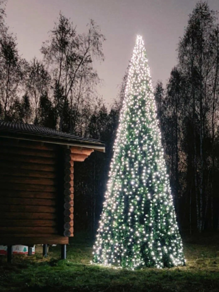 Большая уличная каркасная ель для 3D освещения 