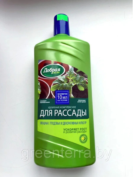 Комплексное удобрение "Добрая Сила" для рассады в открытом грунте 1 л Комплексное удобрение "Добрая Сила" для рассады в открытом грунте 1 л