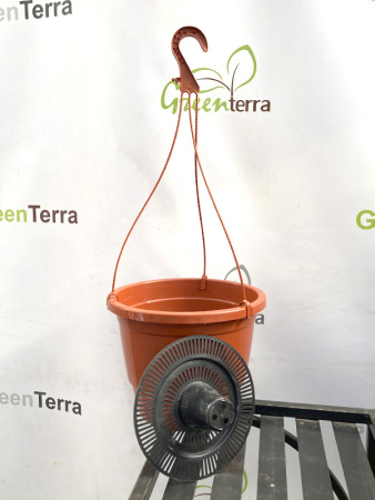 Кашпо Лира подвесное с дренажной вставкой, терра, ø 27см, высота 20.4см, объём 7л. [IK-7]