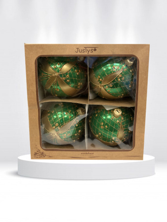 Набор шаров пластик. декор №6 разные цвета, 6см / 8см / 10см Шар пластиковый декорированный