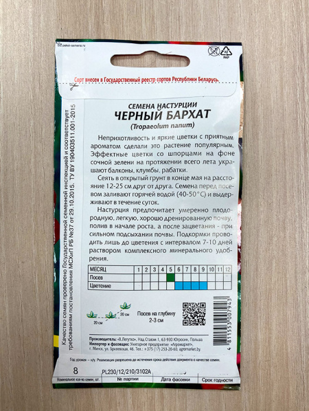 настурция Черный бархат