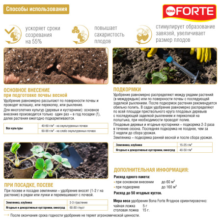 Удобрение пролонгированное Bona Forte "Ягодное" 2.5кг