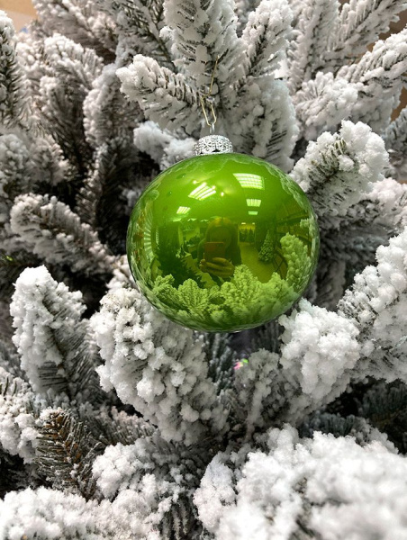 Шар елочный стекл. 8 см, [G-25]