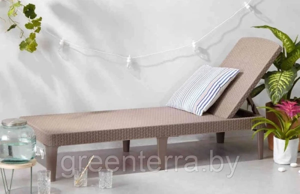 Лежак из искусственного ротанга Jaipur (box), капучино [235163]