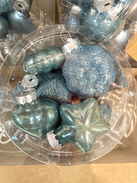 Набор стекл. елочных игрушек "Blue Lagoon" 4-5 см, 12 шт