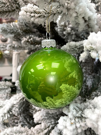 Шар елочный стекл. "Глянцевый" 8 см, [G-25]