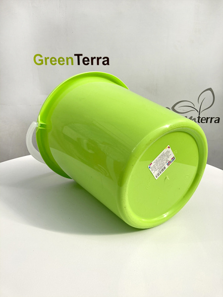 Ведро пластиковое с ручкой 10л, салатовое