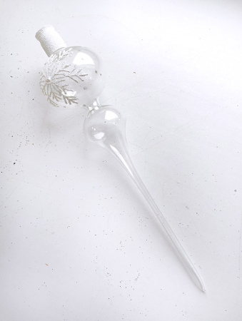 Верхушка стеклянная на елку, декорированная