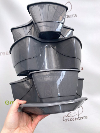 Каскадный цветочный горшок Coubi Herbal 9л, 29.5*29.5*38см