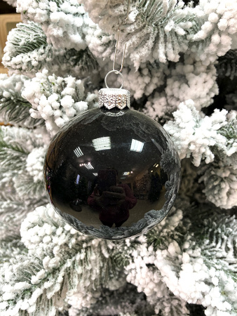 Шар елочный стекл. "Глянцевый" 8 см, [G-35]