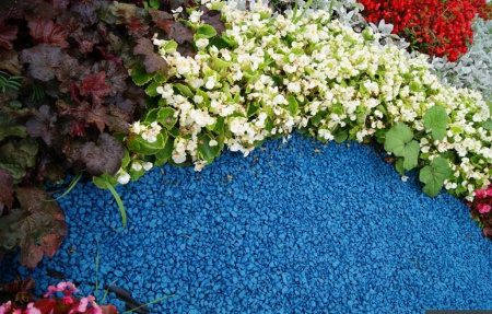 Щебень окрашенный гранитный, синий, 5-10мм, (20 кг)