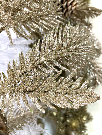 Украшение елочное Гирлянда золотая 130см [63054]