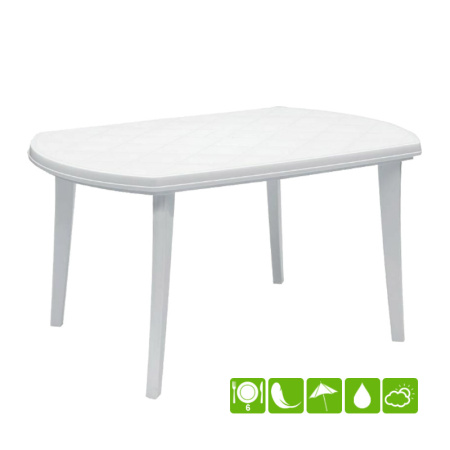 Пластиковый овальный стол Elise Jardin, белый [218054]