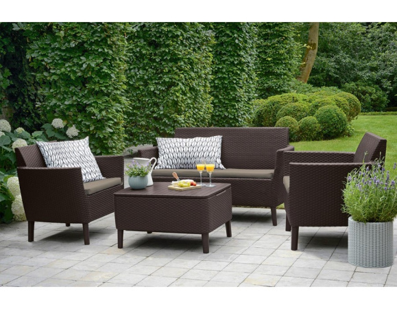 Комплект мебели из искусственного ротанга SALEMO 2-SOFA SET, коричневый [258966]