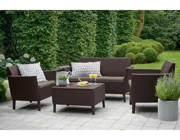 Комплект мебели из искусственного ротанга SALEMO 2-SOFA SET, коричневый [258966]