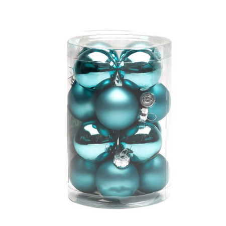 Набор стекл. шаров 3.5 см бирюзовый mix, 16 шт [2000227]
