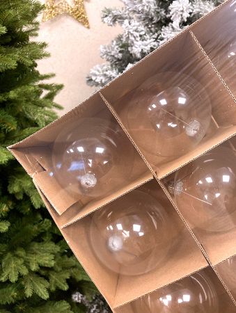 Шар елочный стекл. "Глянцевый" 8 см, [60]