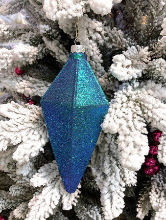 Украшение елочное "Кристалл" синий хамелеон