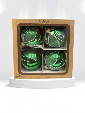 Набор шаров пластик. декор №5 разные цвета, 6см / 8см / 10см Шар пластиковый декорированный