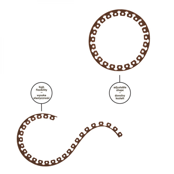 Комплект (бордюр 10м + 20 анкеров) для окантовки газона EASY BORDER, коричневый