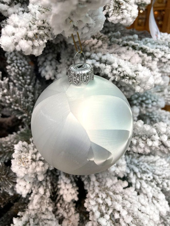 Шар елочный стекл. "Текстурный" 8 см, [55]