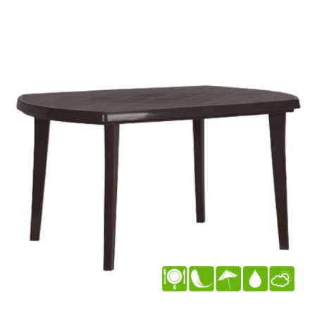 Пластиковый овальный стол Elise Jardin, коричневый [236000]