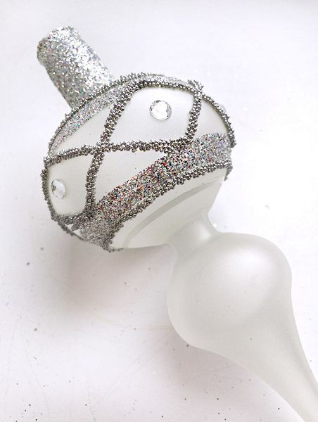 Стеклянная верхушка "Вязаный узор" Верхушка стеклянная на елку, декорированная "Вязаный узор"