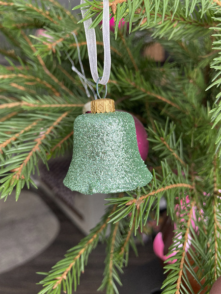 Колокольчики парча бирюзовая, 4 см (уп. 12шт)