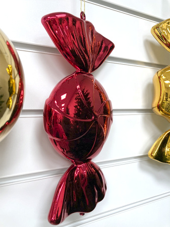 Украшение елочное "Конфета-карамель" 30см красный [HL202517]