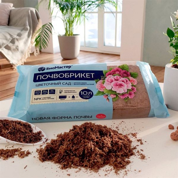 Почвобрикет "Цветочный сад" 10 л