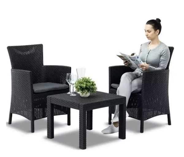 Комплект мебели из искусственного ротанга Rosario balcony set, графит [216777]