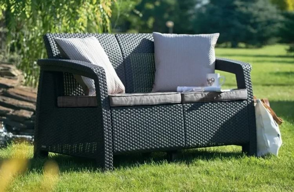 Диван Keter CORFU II LOVE SEAT, графит [258973]