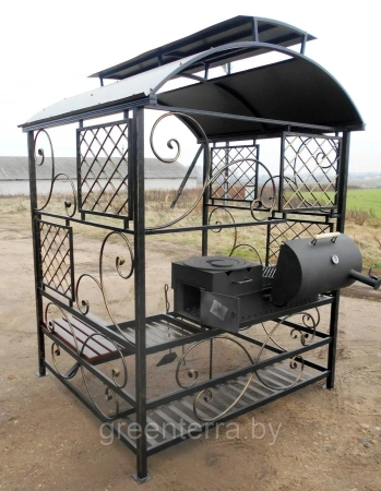 Кованый мангал-беседка с крышей "Верона" + гриль
