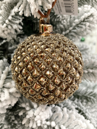 Шар елочный стекл. 10см [67240]