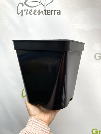 Горшок для рассады квадратный литой 5 л, 18.5*18.5*20 см (круглое дно)