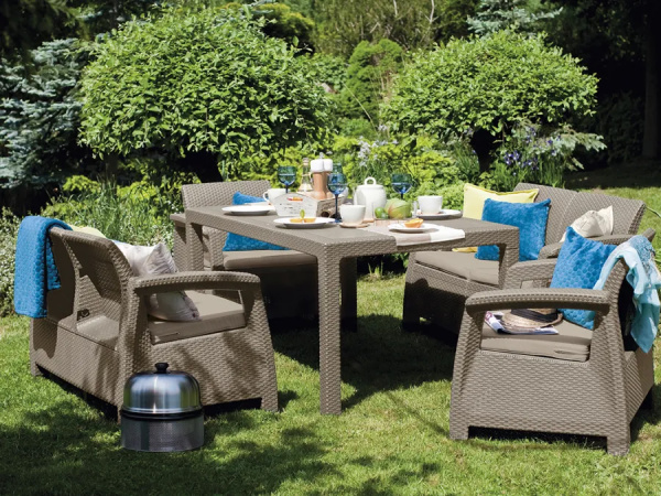 Комплект мебели из искусственного ротанга Corfu Fiesta, капучино [227586]