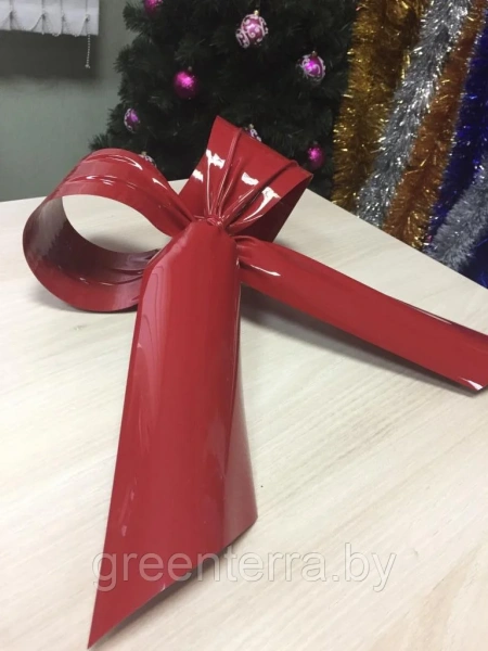 Украшение для больших ёлок "Бант красный" 40 см