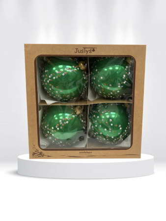 Набор шаров пластик. декор №8 разные цвета, 6см / 8см / 10см Шар пластиковый декорированный