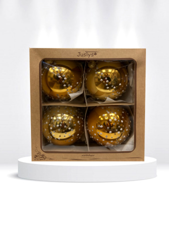 Набор шаров пластик. декор №8 разные цвета, 6см / 8см / 10см Шар пластиковый декорированный