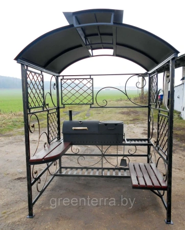 Кованый мангал-беседка с крышей "Верона" + гриль
