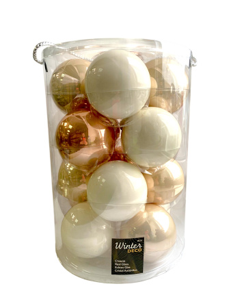 Набор шаров елочных стекл. Cashmere Rose 8см, 16 шт [140883]